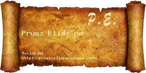 Prusz Eliána névjegykártya